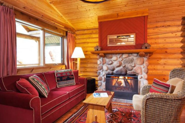 Living area fireplace